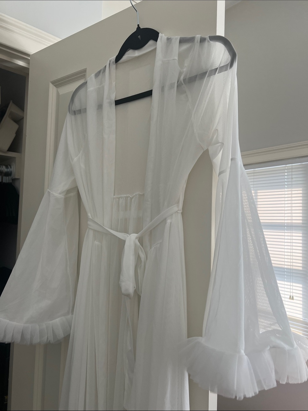 Women’s Sheer Ruffle Bridal Robe - Picture 5 of 6